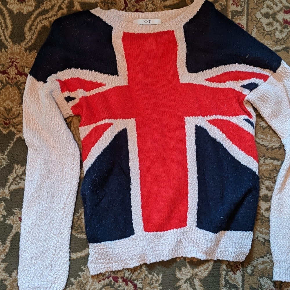 Forever 21 Union Jack Pullover Sweater